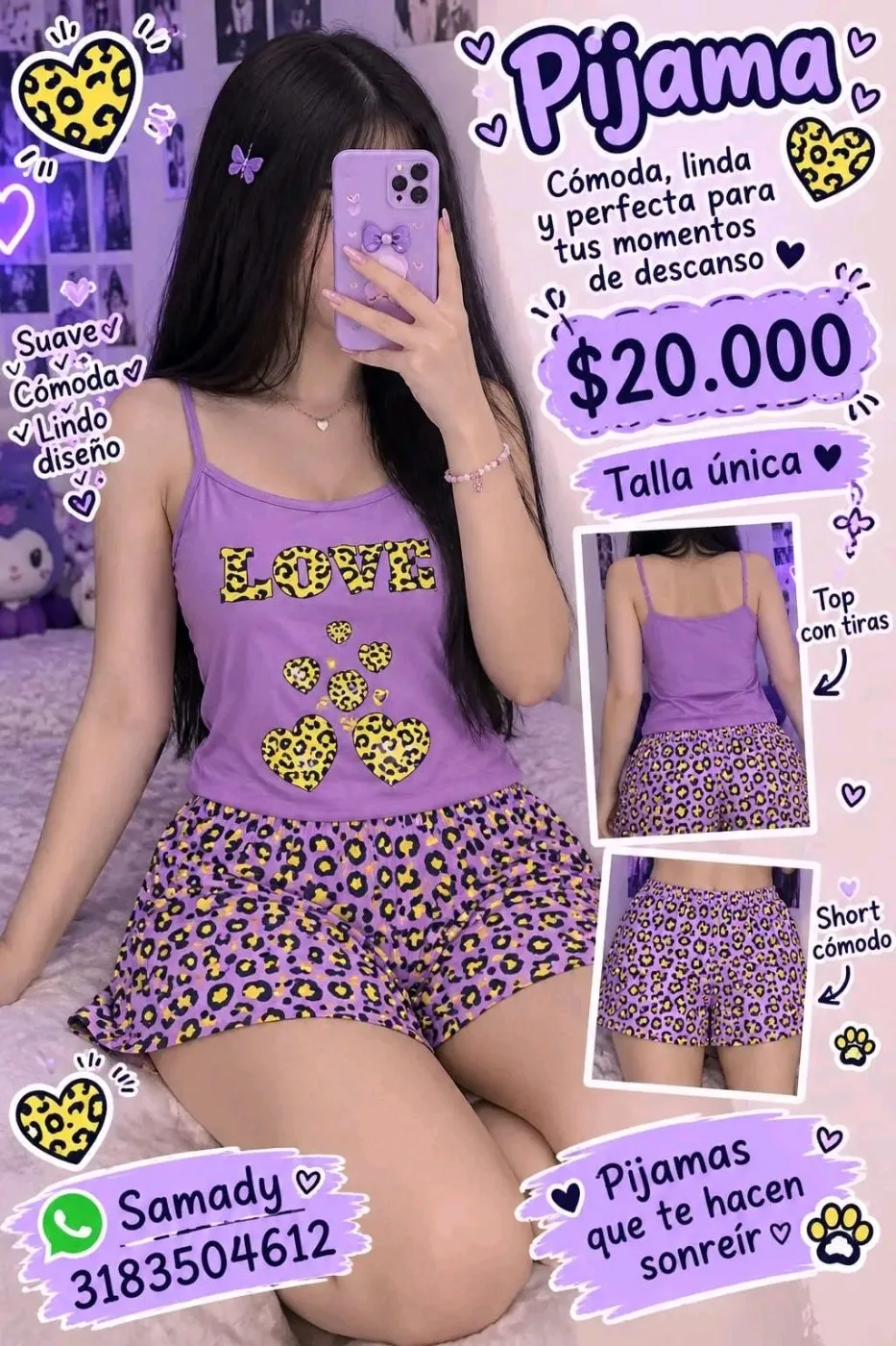 Pijama Dama Short Talla Unica