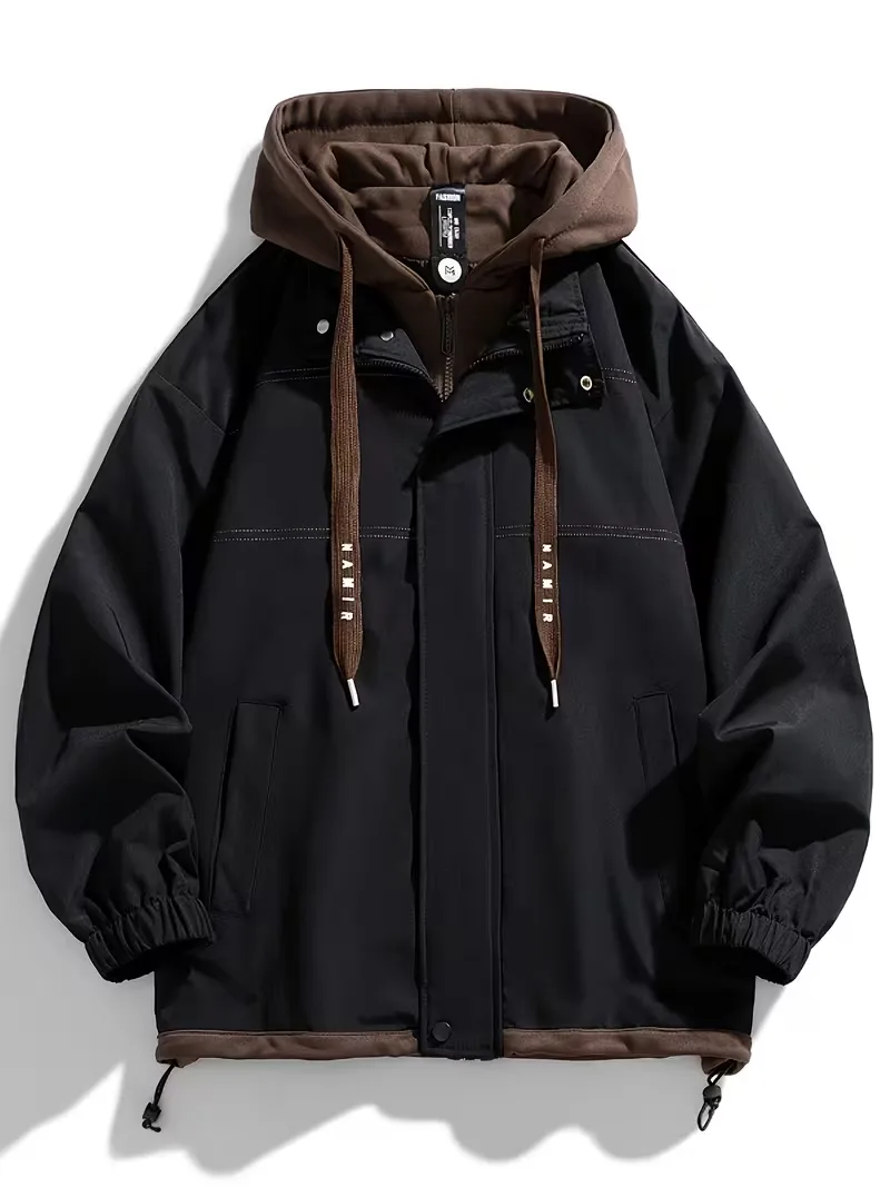 Chaqueta con capucha clásica con deportivo 2 en uno