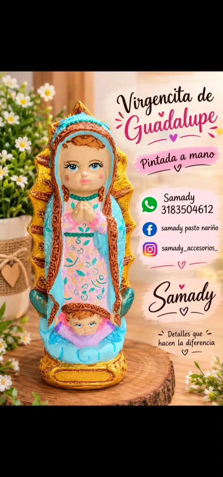 Virgen de Guadalupe Pintada a Mano