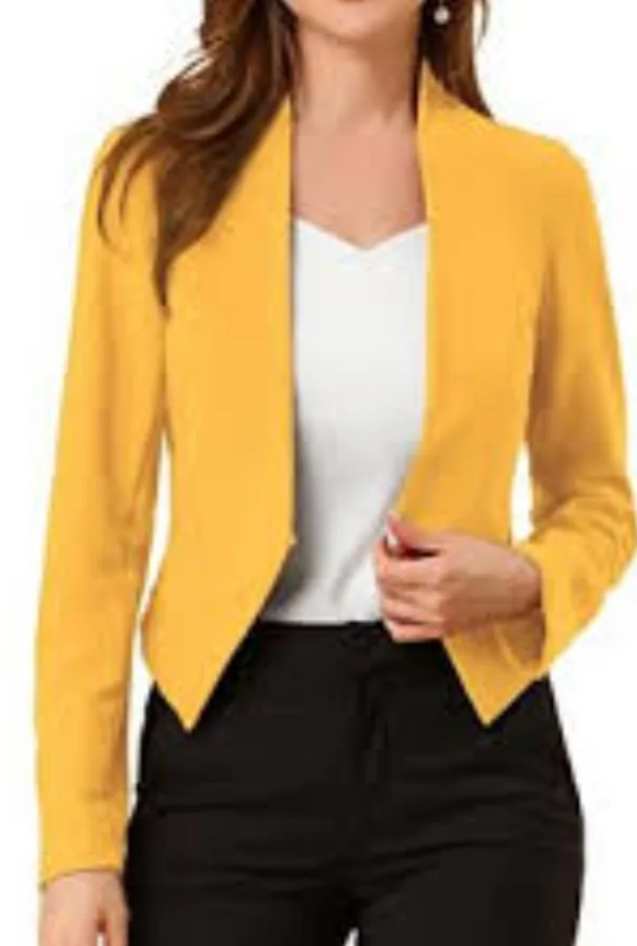 Blazer Dama Mostaza Corto