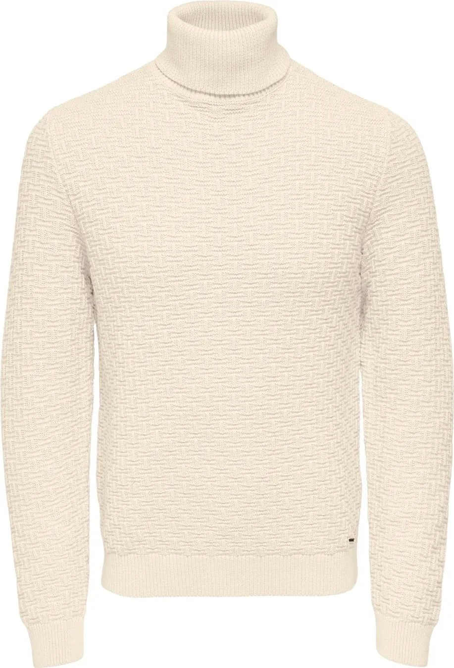 Buso Hilo Hombre Cuello Tortuga Beige