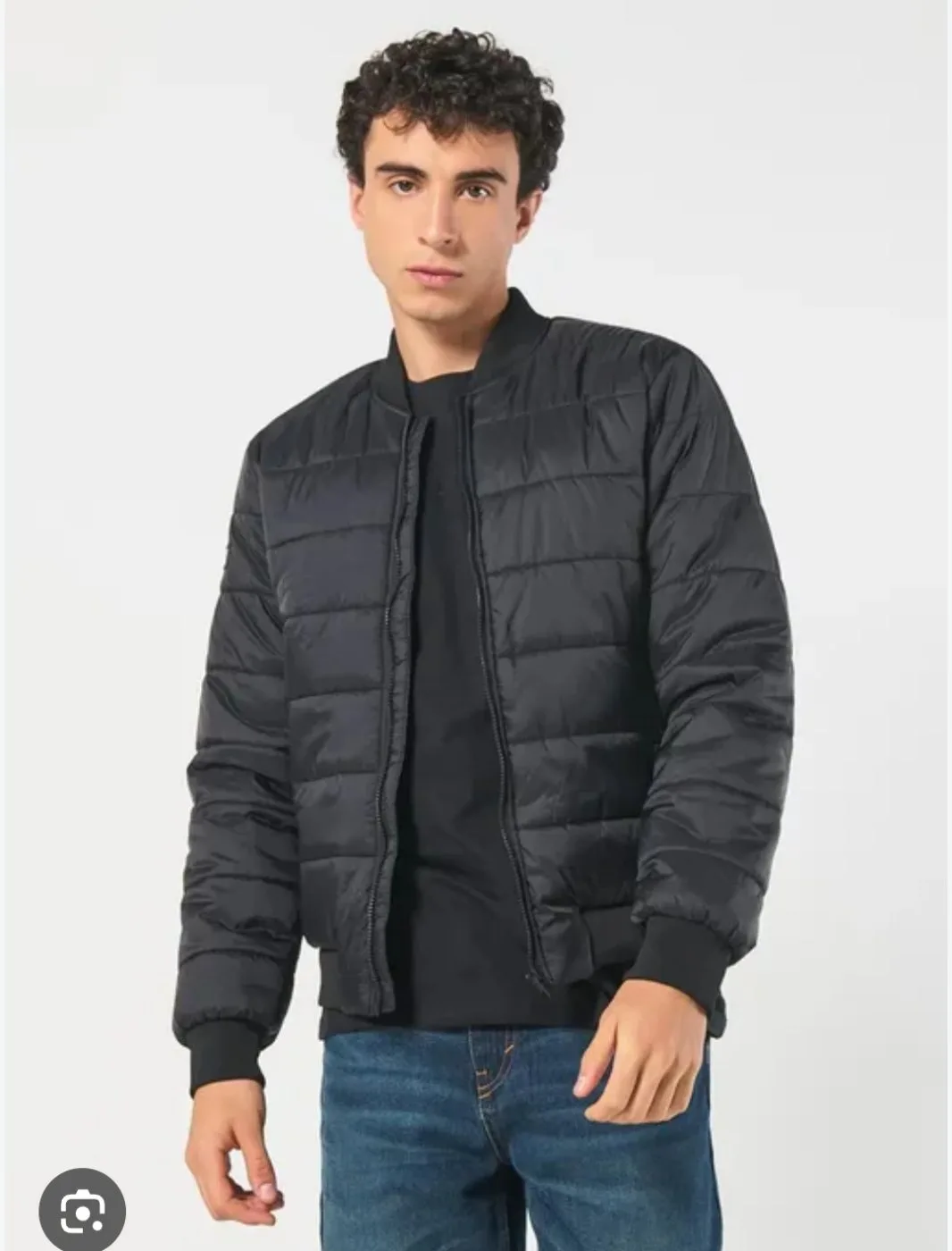 Chaqueta Hombre Piloto Impermeable Negro