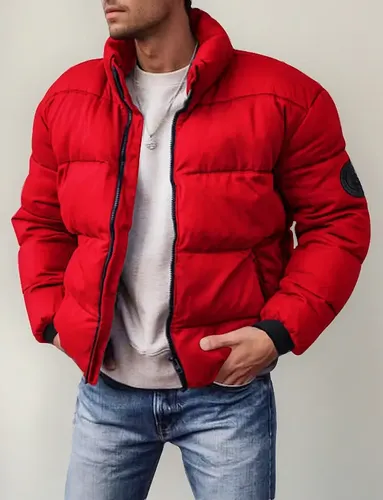 Chaqueta Impermeable sin Capota Hombre Ashnlbllons Roja