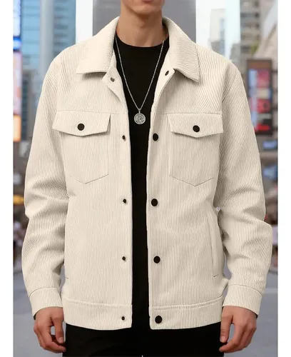 Chaqueta Pana Beige Hombre