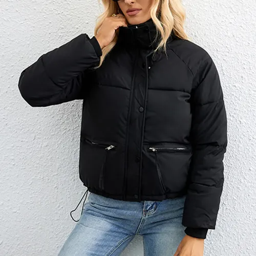 Chaqueta Impermeable Dama sin Capota Negra