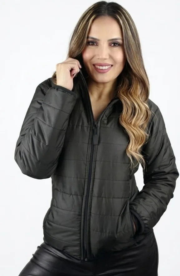 Chaqueta Importada Negra Dama con Capota