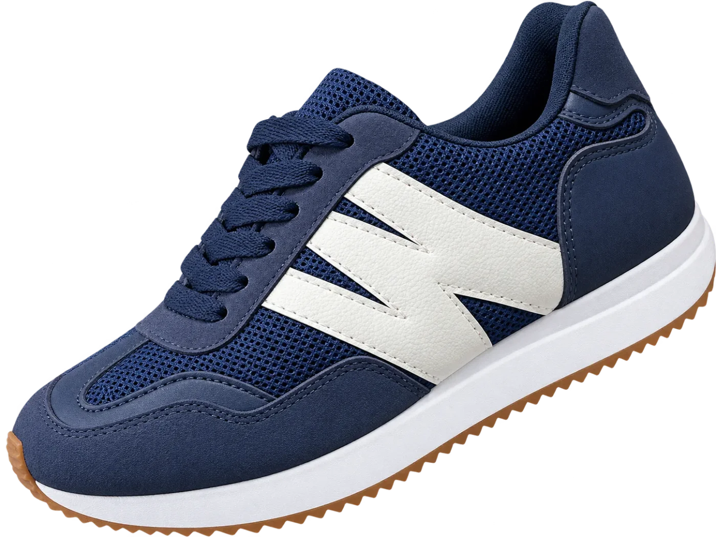 Zapato W Azul Suela Blanco con Café