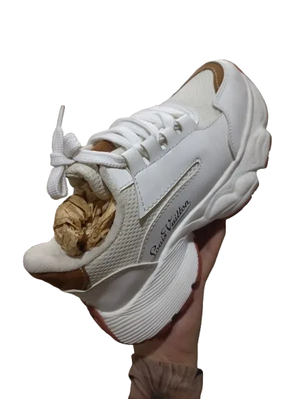 Zapato Louis Viutton Blanco con Café