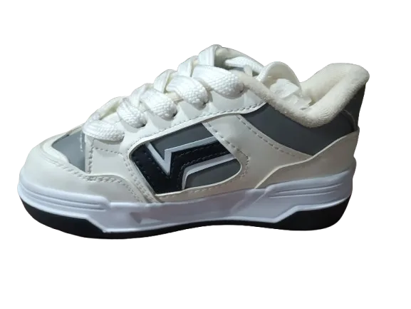 Zapato Vans Blanco con Gris y Suela Negra