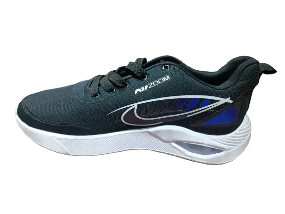 Zapatos Negros Zoom Suela Blanca