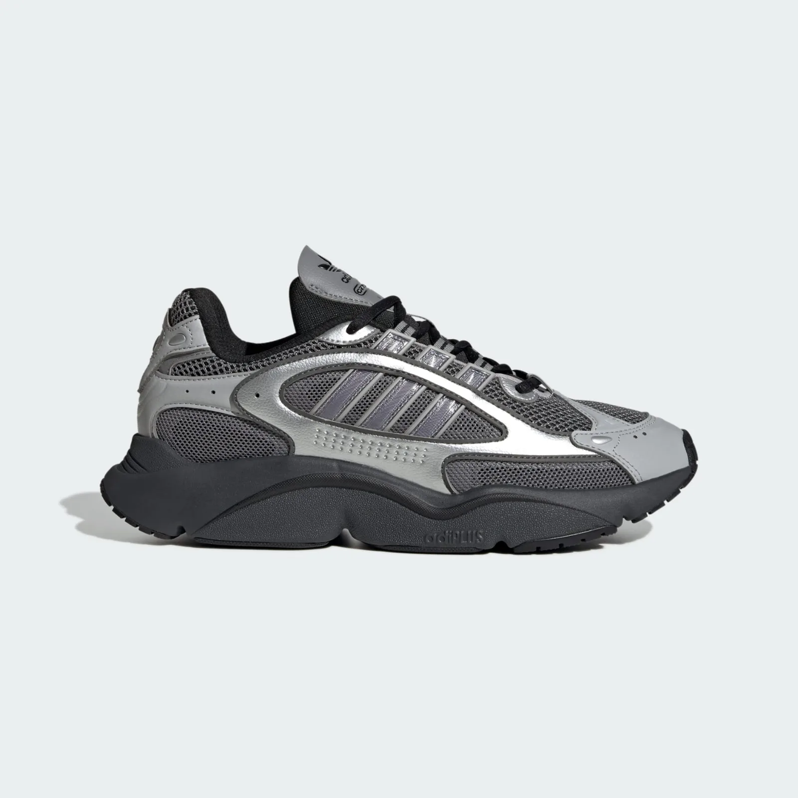 Adidas Gris Suela Negra 3 Rayas Uva