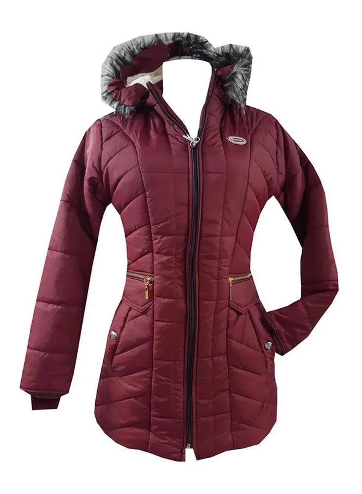 Chaqueta Larga Nudo Tex Vinotinto